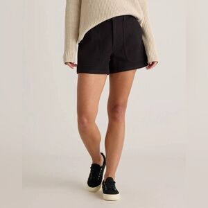 Organic Stretch Cotton Twill Utility Short in Black